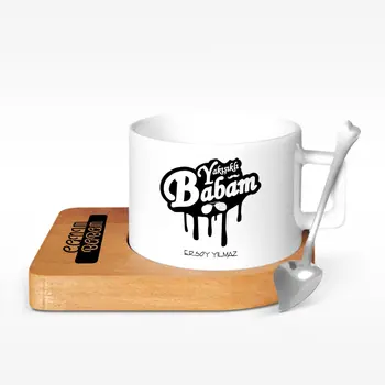

Personalized Custom Handsome Dad Design Wood Altlıklı Ceramic Cup-3