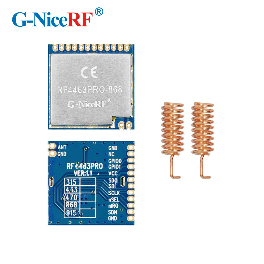 

2PCS/lot RF4463PRO SI4463 SPI interface | -126 dBm high Sensitivity 868MHz FSK Wireless RF Module