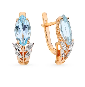 

Gold earrings with Topaz and cubic zirconia sunlight sample 585
