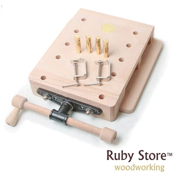 

Woodworking Benchtop Portable Mini Workbench with Vice and Bench Dogs