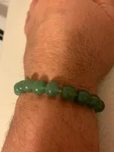 Ling Xiang-pulsera de Aventurina verde para hombre y mujer, joyería natural de moda, 4-12mm, accesorios y amuletos