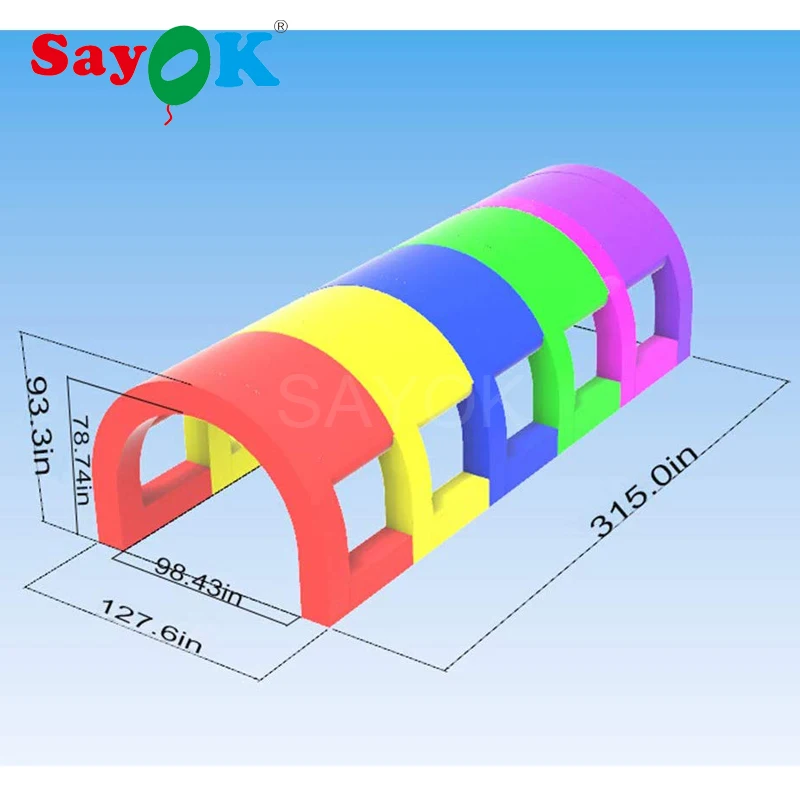 8x2,5x2 mH надувной Радужный тоннель тент автомобильный тоннель красочные надувные выставочные структуры арки тент для вечерние, рекламные