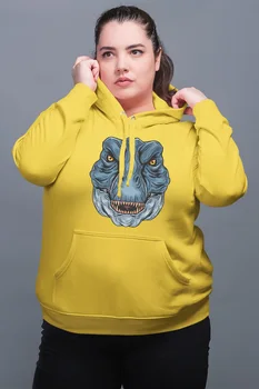 

Angemiel Wear Dinosaur Portrait Yellow Women 'S Hooded Sweatshirt