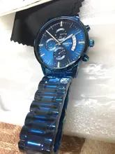 NIBOSI-reloj deportivo de lujo para hombres, cronógrafo de cuarzo, estilo militar, color azul, marca superior, 2020