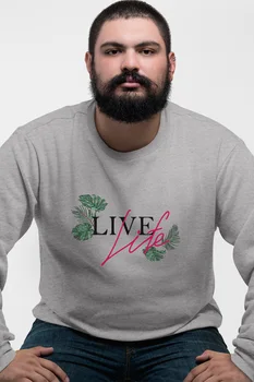 

Angemiel Wear Live Lite Gray Men 'S Sweatshirt