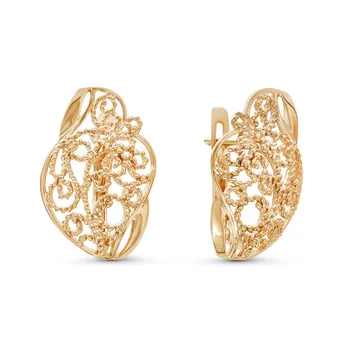 

10-07125 mink gold 585 sterling silver earrings