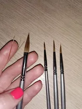 9 Uds pelo de comadreja de libro de línea cepillo pintura óleo Guache pintura línea de gancho pluma durable de plata fina de pluma de arte