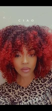 Kinky Curly Wigs Bangs Blonde Cosplay Heat-Resistant Brown Lizzy Synthetic Black Women