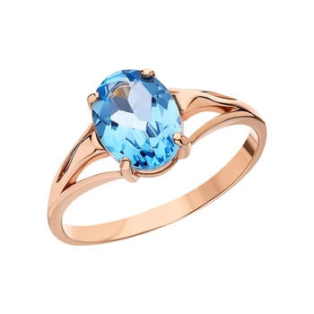 

Gold ring with Topaz sunlight sample 585