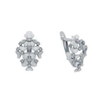 

Silver earrings with cubic zirconia sunlight sample 925 test
