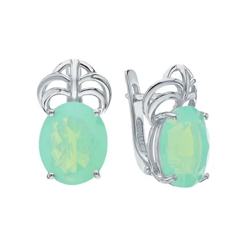 

Silver earrings with Moonlight stones sunlight