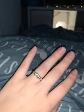 Tamaño 6-10 una vez sobre un anillo de tiempo la nieve blanco minimalista verde Chapado en cristales anillo de compromiso para las mujeres