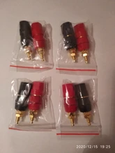 1 par (negro + rojo) de terminales Rojo Negro amplificador de conector Terminal de encuadernación conector tipo Banana para altavoz Jack adaptador de enchufe