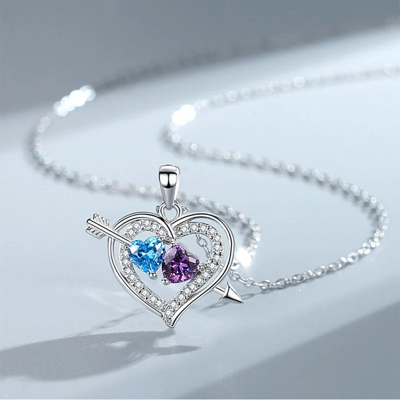 Charm Heart Shape Pendant Crystal Bracelets for Women Ladies Elegant Inlaid Zircon Bangle Valentines Day Jewelry Gift 