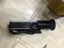 COSWALL para POP 3 hembra 2 puerto de carga USB de la Mesa de cocina toma para escritorio retráctil enchufe de la UE de cuerpo de aluminio de fondo azul