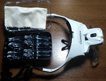 Gafas de aumento con luz LED y soporte para la cabeza, lupa de lectura manos libres para joyería, lupa artesanal