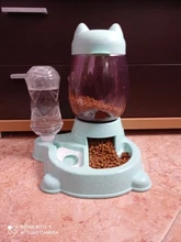 Alimentador automático de mascotas, para perros y gatos, depósito de comida de 2.2L y de agua de 528ml, suministro lento de comida