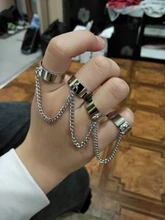 Anillos abiertos de dedo múltiple para mujer, cadena de eslabones estilo Punk, fiesta, concierto, ceremonia, regalo de joyería, venta al por mayor, 2020
