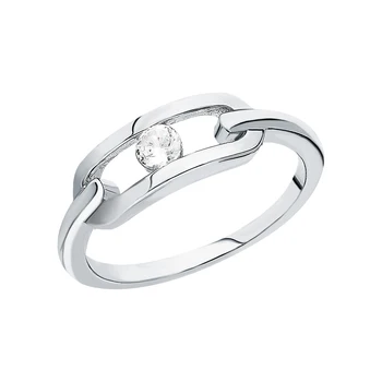 

Silver ring with cubic zirconia sunlight sample 925