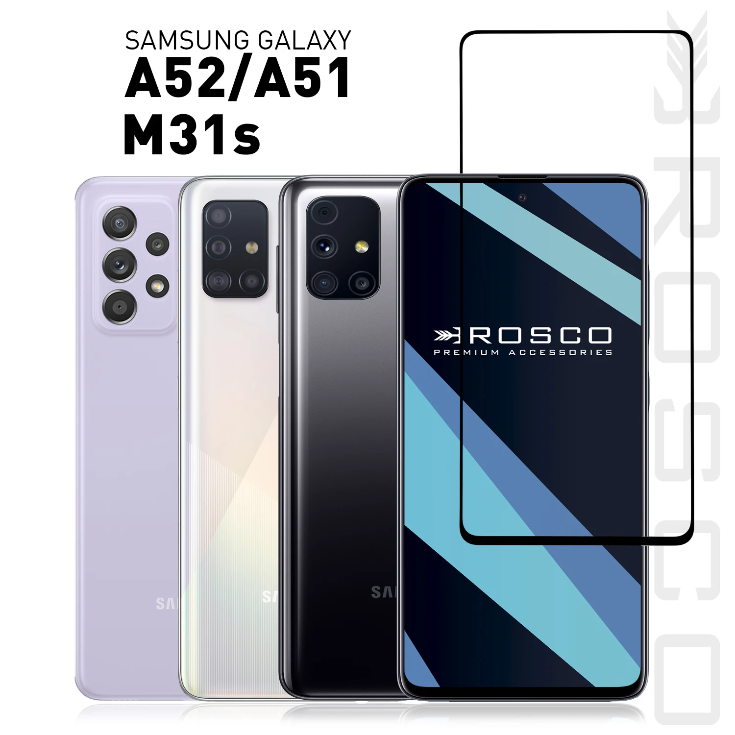 Protective glass with black frame for Samsung Galaxy A51 A52 M31S oleophobic coating accessories mobile phones | Мобильные телефоны