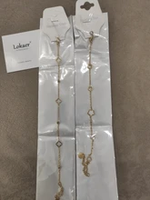 JeeMango de acero inoxidable Flor de cristal CZ colgante de planta pulseras para las mujeres cadena de oro rosa y pulsera de enlace pulsera JB19114