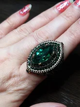 Kinel de lujo anillo para las mujeres aspecto Vintage AAA verde de cristal de la joyería de Boho de Color oro encanto étnico anillo de boda