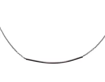 

Silver choker with chain and round smooth tube Center