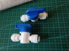Válvula de bola de plástico para acuario válvula de bola recta de agua RO de 1/4 pulgadas, 3/8 pulgadas, conexión rápida de 1/4 pulgadas, macho, 3/8 pulgadas, hembra