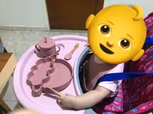 Juego de cuencos de alimentación de bebé en forma de oveja, plato de silicona de grado alimenticio, tazón de succión, alimentación de bebé, sin BPA, vajilla infantil impermeable, 5 uds.