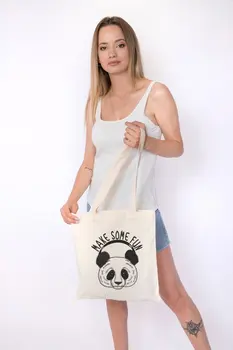 

Angemiel Bag Make Some Fun Panda Cotton Shopping Beach Tote Bag