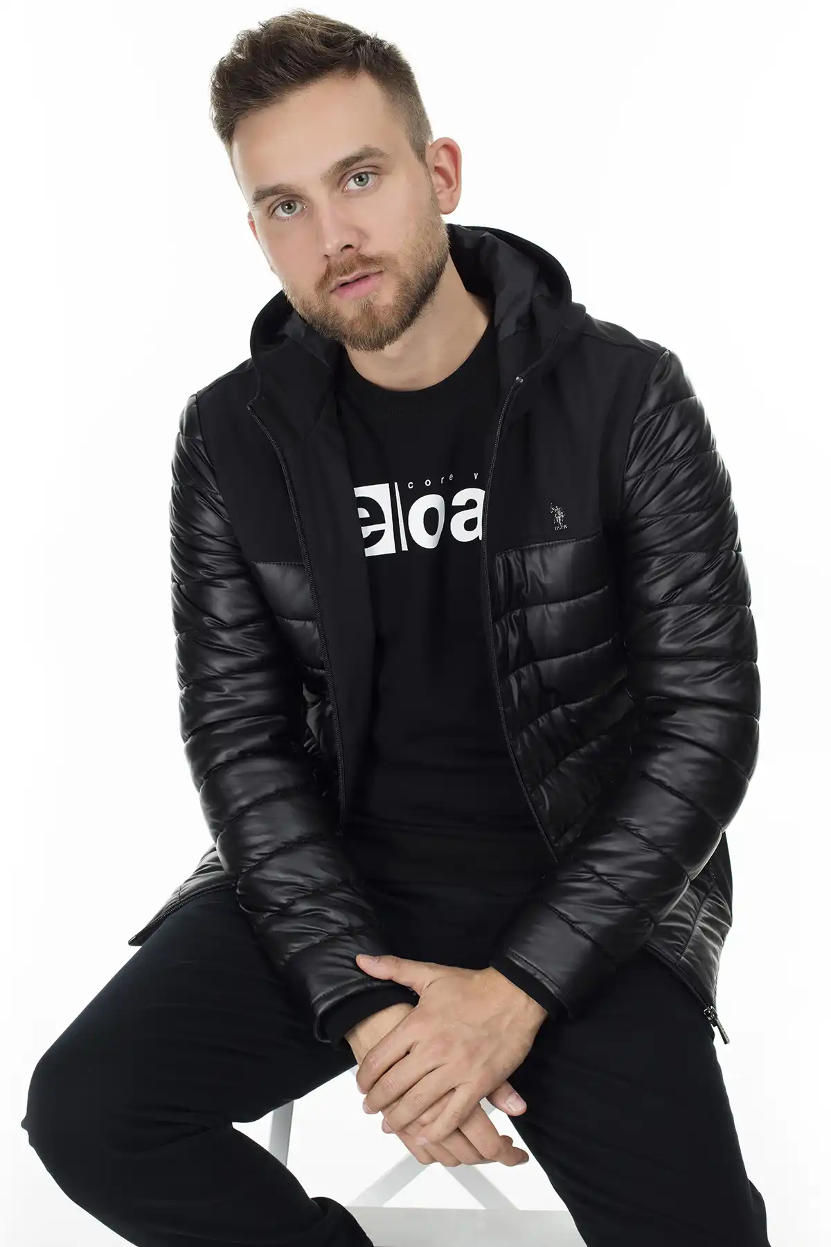 us polo men's leather jacket