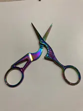 Tijeras de acero inoxidable de colores para manualidades, 1 Uds.