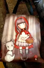 Bolso de diseñador para mujer, bolsa de hombro de lona duradera de alta calidad con estampado de dibujos animados, bolso escolar para chicas