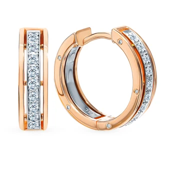 

Gold earrings with diamonds sunlight sample 585