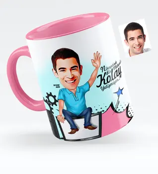 

Personalized Mr Computer Engineer Caricature Of Pink Mug cup-1