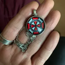 Badge Necklace Jewelry Pendant Umbrella Crystal Biochemical Gift Convex Round Glass Company