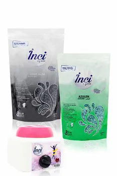

Pearl waxing black + Green 2 PCs 200 grams (total 400 gram) + waxing heater machine hard beads waxing, feather alma hair removal