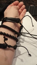 IFMIA-Pulseras de cuentas Vintage para hombre, brazaletes de cuero de triángulo hueco a la moda, joyería de envoltura ancha multicapa, color negro, 2020