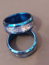 SHOUMAN-anillos de fibra de carbono para hombre, de acero y titanio, Color rojo y azul, para boda