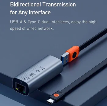 

Baseus steel cannon series USB-A/USB-C to Ethernet adapter