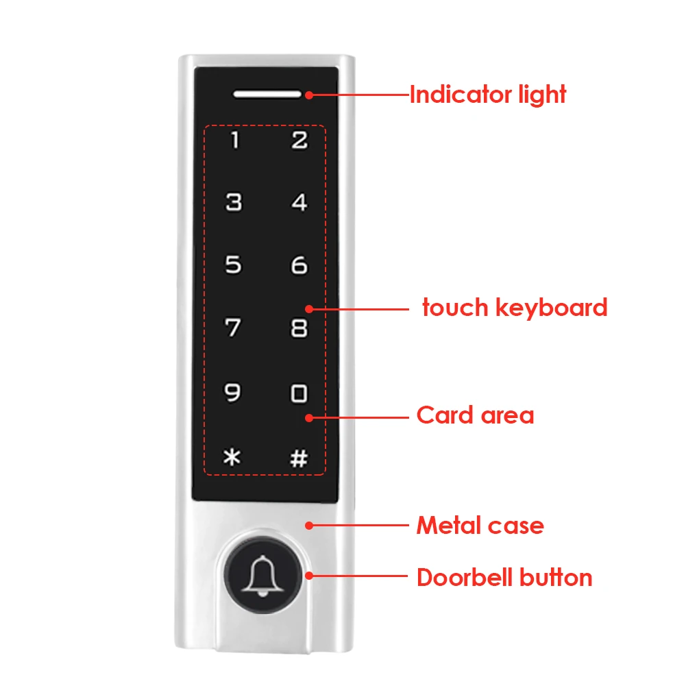 H3/HF3 Wifi APP Access Control Keypad 125Khz RFID Card Reader Electric Lock Wate