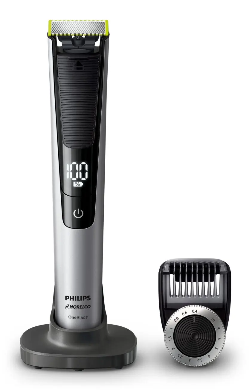 Philips Norelco OneBlade Pro гибридный Электрический триммер и бритва с подставкой для