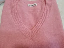 Pullover Vest Sweater Knitted Pink Winter Women Warm Girls Autumn V-Neck Casual New