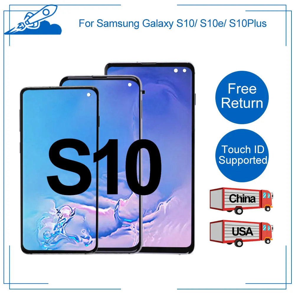 AMOLED дисплей для SAMSUNG S10 S10e ЖК сенсорный экран дигитайзер дисплей сборка для SAMSUNG Galaxy S10 Plus экран