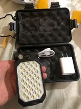 Portable LED Flashlight Power-Display Magnet-Design Camping Lantern Waterproof COB 