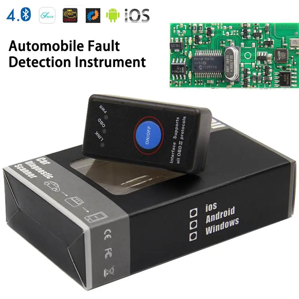 OBDII Автомобильный сканер Mini OBD2 Bluetooth 4.0 для чтения диагностических кодов неисправностей