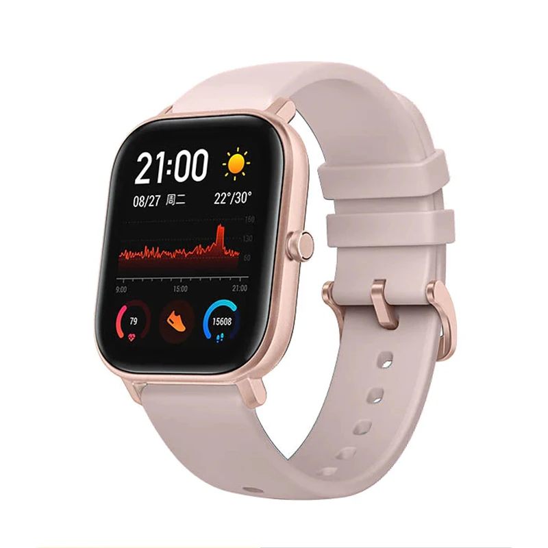 pink 【Multi-спортивный 】новая глобальная версия AMAZFIT GTS Смарт-часы gps Smartwatch 5ATM водонепроницаемый Плавание 14 дней батарея управление музыкой - Color: pink
