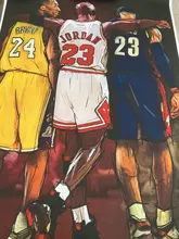 Poster Basketball Wall-Pictures Canvas Kobe Bryant Stars Lebron James Michael Living-Room
