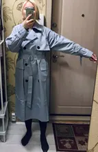 Marca del Reino Unido 2021 nueva moda Otoño/otoño Casual doble botonadura Simple clásico Trench largo con cinturón mujer Chic chaqueta