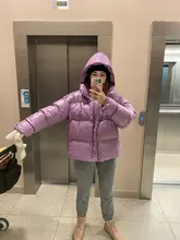 Womens Puffer Jacket Parkas Hooded-Coat Outwear Harajuku Korean-Fashion Winter